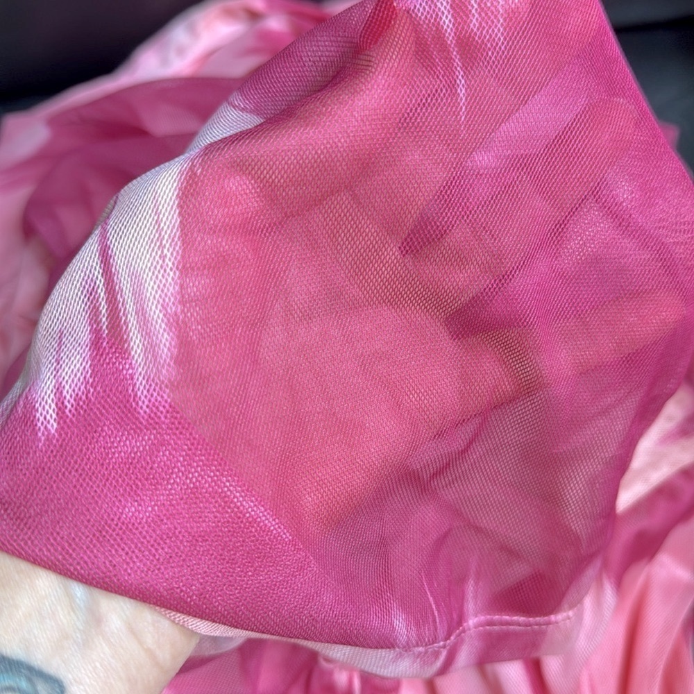 New York & Co Sweet Pea Pink Tie Dye Strapless Boho Wide Leg Jumpsuit XS New - Picture 14 of 17
